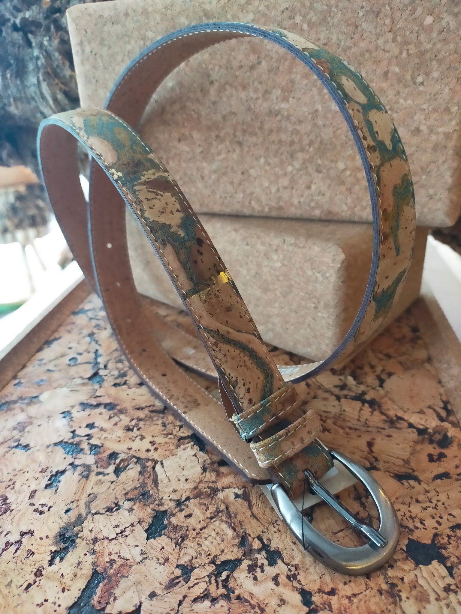 Ceinture en liège homme réversible