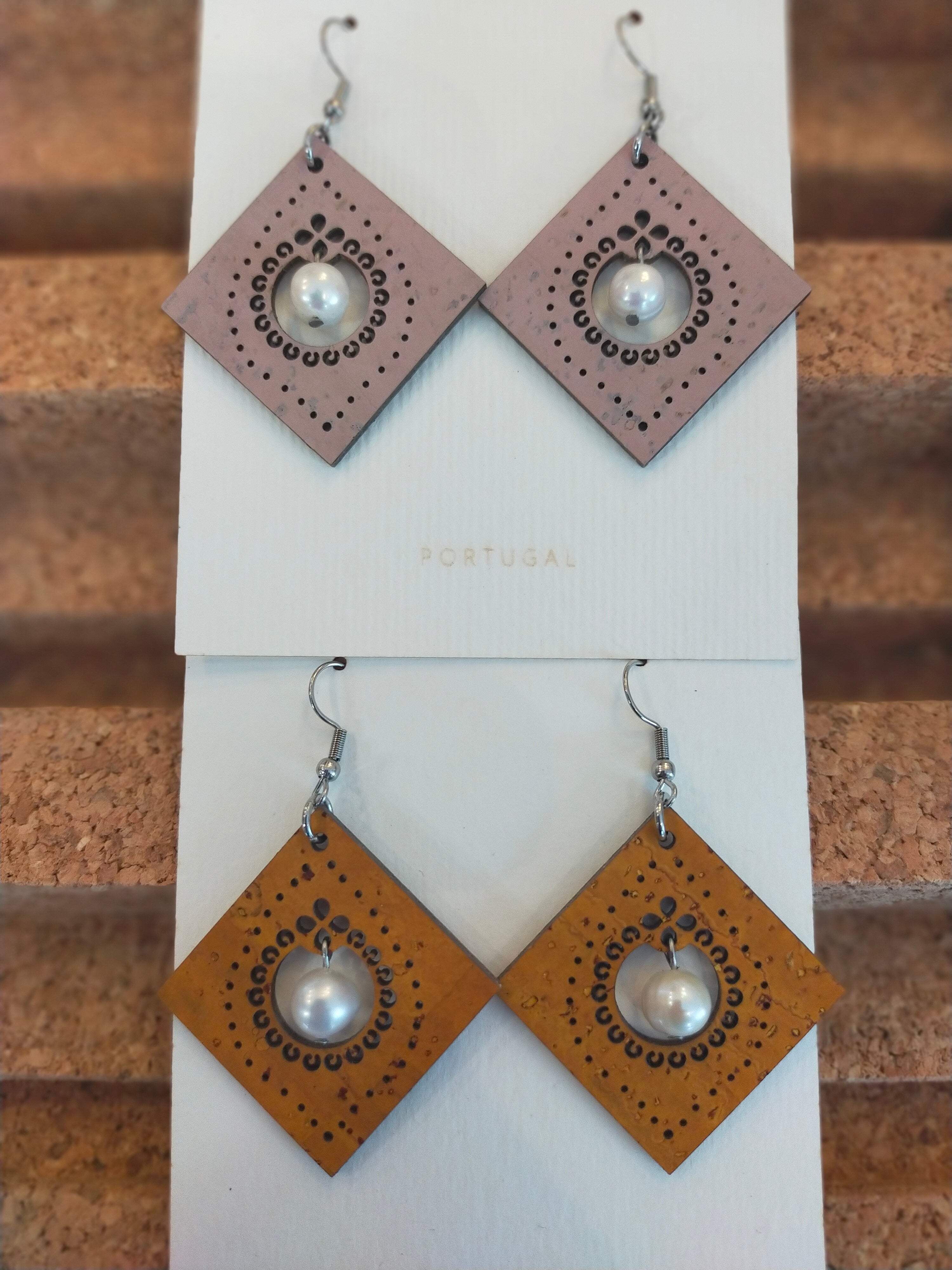 Boucles d'oreilles en liège