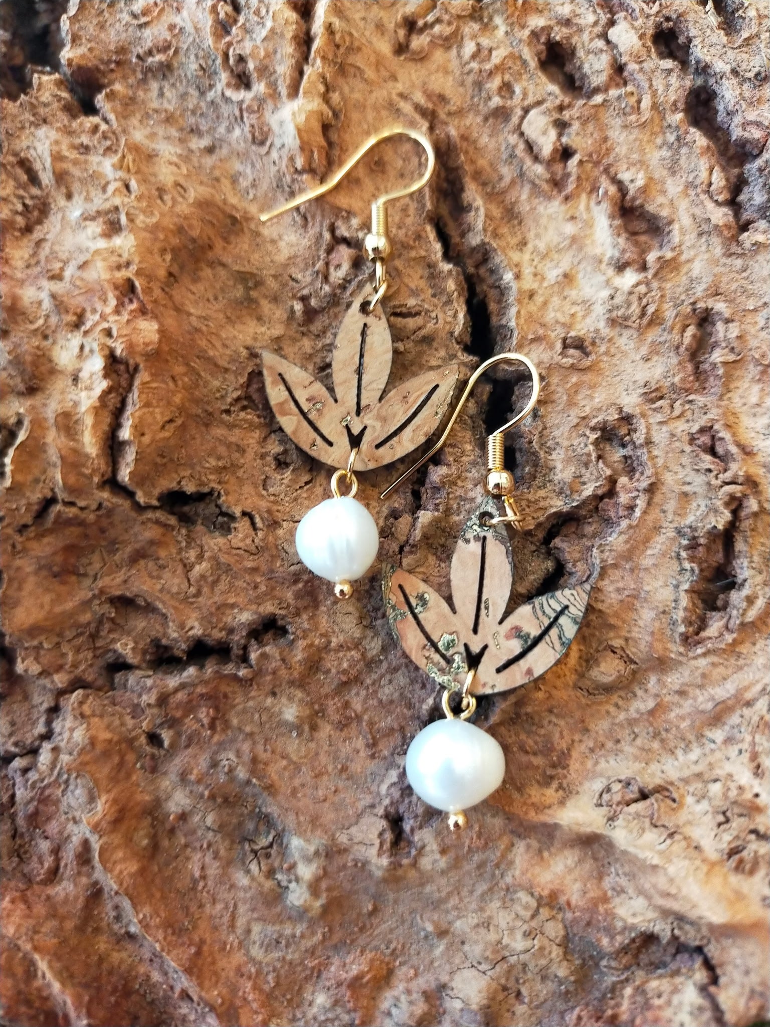Boucles d'oreilles perles naturelles d'eau douce